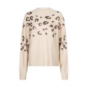 Dieren Paillet Pullover Trui Beige Esqualo , Beige , Dames