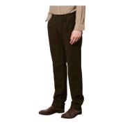 Corduroy Geplooide Broek Massimo Alba , Brown , Heren