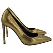 Pre-owned Leather heels Yves Saint Laurent Vintage , Yellow , Dames