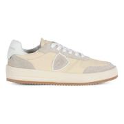 Leren Sneakers met Veters Philippe Model , Beige , Dames