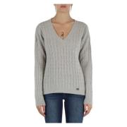 V-hals Alpaca Gebreide Trui Liu Jo , Gray , Dames