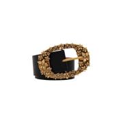 Bloemen Gesp Riem Twinset , Black , Dames