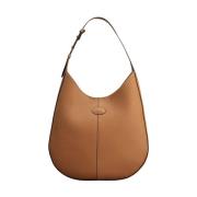 Tijdloze Di Bag Hobo in Klein Leer Tod's , Brown , Dames