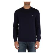 Regular Fit Katoenen Crewneck Sweater Lacoste , Blue , Heren