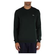 Regular Fit Katoenen Crewneck Sweater Lacoste , Green , Heren