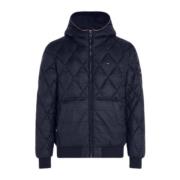 Gewatteerde Gerecyclede Hoodie Jas Tommy Hilfiger , Blue , Heren