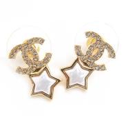 Pre-owned Metal earrings Chanel Vintage , Yellow , Dames