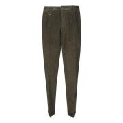 Fluwelen Plooi Broek Paolo Pecora , Green , Heren