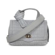 Elegante Krokodil-Effect Gestructureerde Tas Zanellato , Gray , Dames