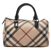 Pre-owned Leather handbags Burberry Vintage , Beige , Dames