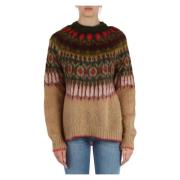 Winter Geborsteld Mohair Sweater Maliparmi , Beige , Dames