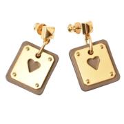 Pre-owned Leather earrings Hermès Vintage , Beige , Dames