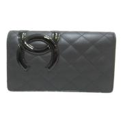 Pre-owned Leather wallets Chanel Vintage , Black , Heren