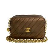 Pre-owned Leather chanel-bags Chanel Vintage , Brown , Dames