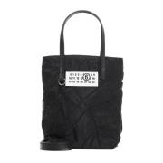 Zwarte Mini Tote Tas met Logo MM6 Maison Margiela , Black , Dames