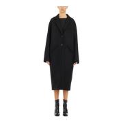 Wollen Cocoon Lange Jas Courrèges , Black , Dames