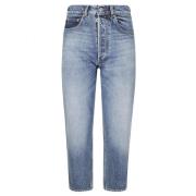 Cropped Straight Leg Jeans met Zakken JW Anderson , Blue , Dames