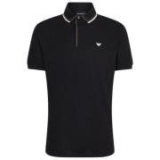 Zwarte Basic Polo Patch Emporio Armani , Black , Heren