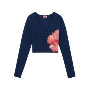 Korte Cardigan Rose Katoenen Stof Kenzo , Blue , Dames