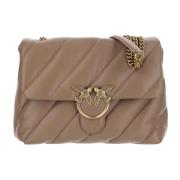 Gewatteerde Nappa Leren Love Birds Tas Pinko , Beige , Dames