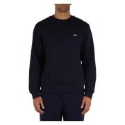 Klassieke Fit Crewneck Sweatshirt met Voorlogo Patch Lacoste , Blue , ...