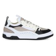 Contrast Inzet Leren Sneakers Armani Exchange , White , Heren