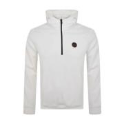 Badge Rits Sweater Napapijri , White , Heren