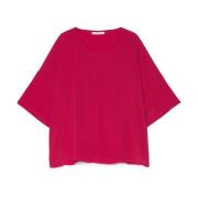 Luxe Vloeibare Crepe Zijden Shirt Maliparmi , Pink , Dames