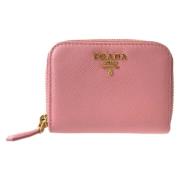 Pre-owned Leather wallets Prada Vintage , Pink , Dames