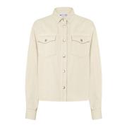 Witte Fluwelen Overshirt Jas Jacob Cohën , Beige , Dames