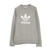 Casual Crewneck Sweatshirt in Grijs/Wit Adidas , Gray , Heren