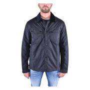 Gewaxte katoenen jas met gewatteerde voering Barbour , Blue , Heren