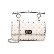 Gewatteerde schoudertas met studs Valentino Garavani , White , Dames