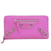 Pre-owned Leather wallets Balenciaga Vintage , Pink , Dames