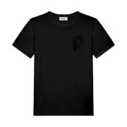 Zwart T-shirt met Geborduurd Logo Dondup , Black , Dames