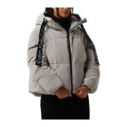 Lang Drawcords Soft Touch Puffer Jas Calvin Klein , Gray , Dames