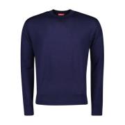 Navy Blauw Wollen Trui Heren Diesel , Blue , Heren