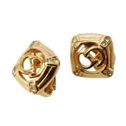 Pre-owned Metal earrings Dior Vintage , Yellow , Dames