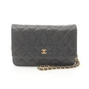 Pre-owned Leather chanel-bags Chanel Vintage , Black , Dames