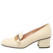 Pre-owned Leather heels Gucci Vintage , Beige , Dames