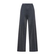 Vloeibare Lurex Broek Maliparmi , Gray , Dames