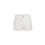 Denim Mesh Lace Shorts Ermanno Scervino , White , Dames