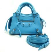 Pre-owned Leather handbags Balenciaga Vintage , Blue , Dames