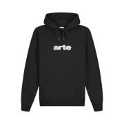 Zwarte hoodie met geborduurd logo Arte Antwerp , Black , Heren