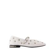 Witte Leren Ballerinas Slip-On Ronde Neus Toga Pulla , White , Dames