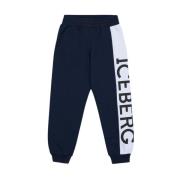 Blauwe Jogger-Style Sweatpants Iceberg , Blue , Heren