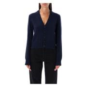 Nachtblauwe Gebreide Trui Aw23 Ami Paris , Blue , Dames