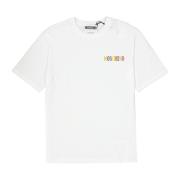 Wit Katoenen T-shirt met Logo Detail Moschino , White , Heren