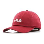 Rode Gebogen Klep Vaderpet Lineaire Band Fila , Red , Unisex