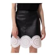 Geborduurde Leren Rok Stella McCartney , Black , Dames